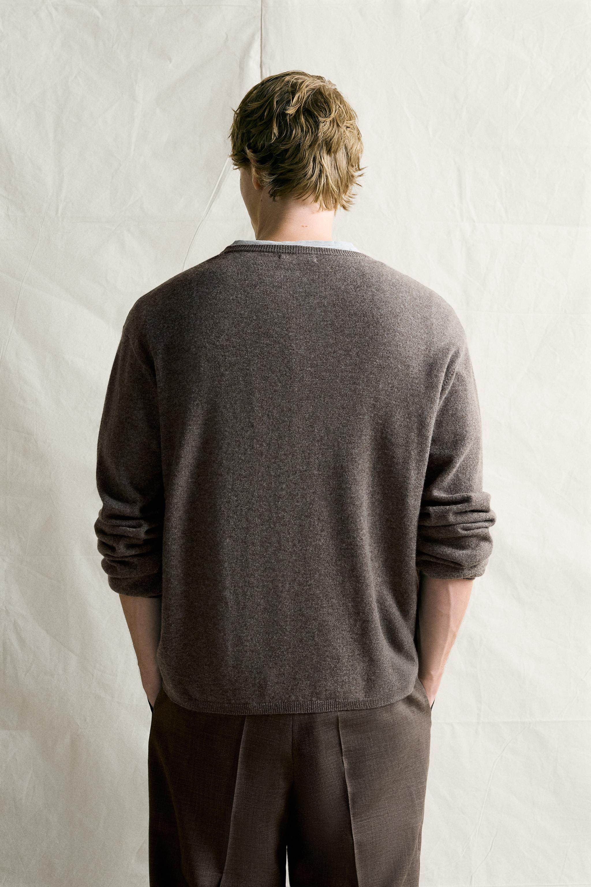 WOOL-CASHMERE MOCK-NECK POLO SWEATER